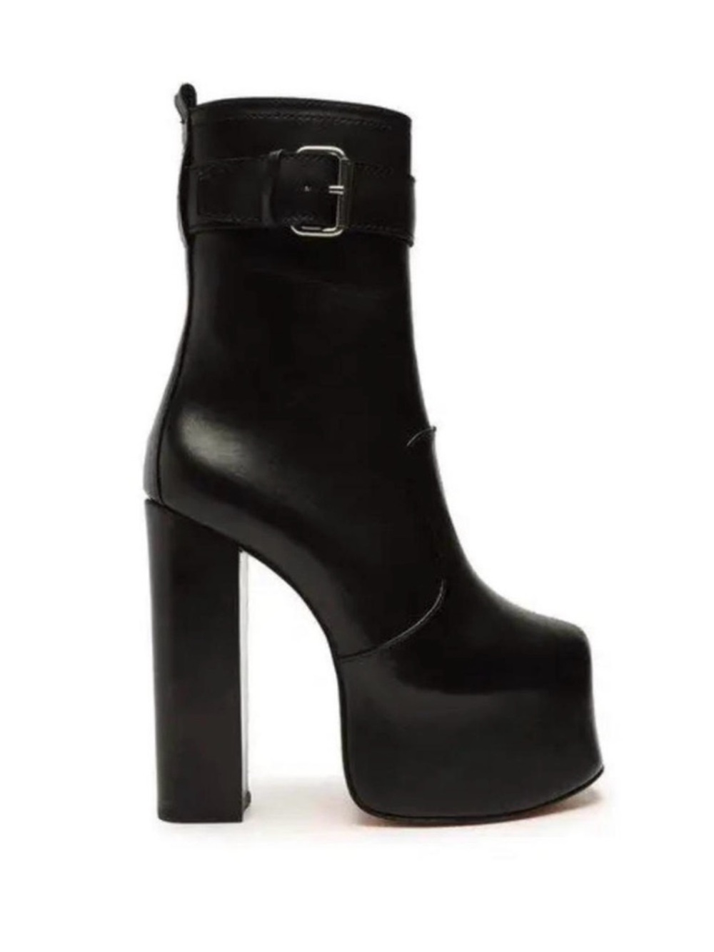 SCHUTZ | Aberdeen Buckle Bootie Black Faux Leather | US size 8